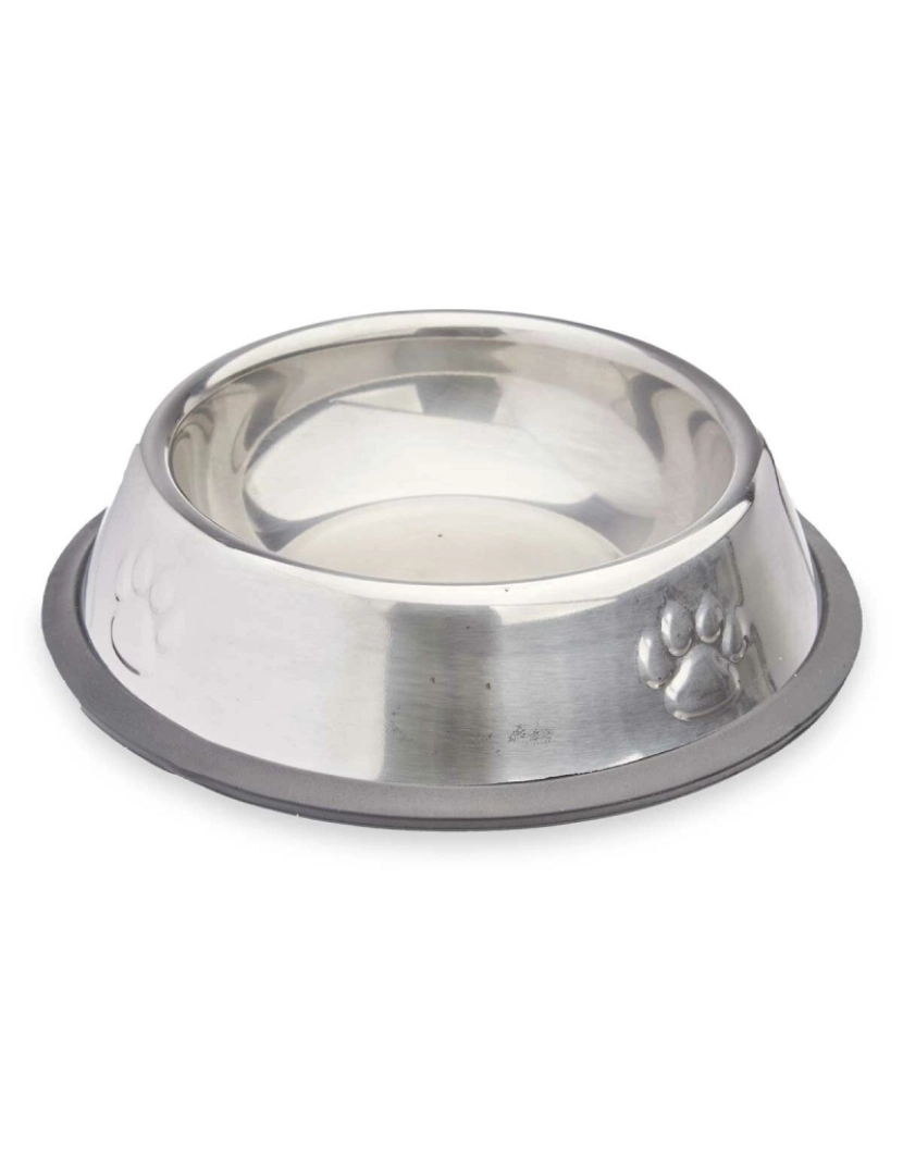 imagem de Comedouro para Cão Prateado Cinzento Borracha Metal 15 x 4 x 15 cm (24 Unidades)2