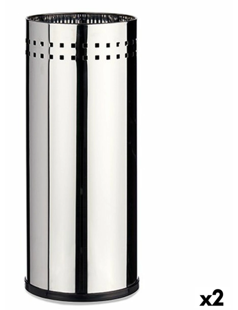 Kipit - Suporte de guarda-chuva Prateado Aço Plástico 21 x 50 x 21 cm (2 Unidades)