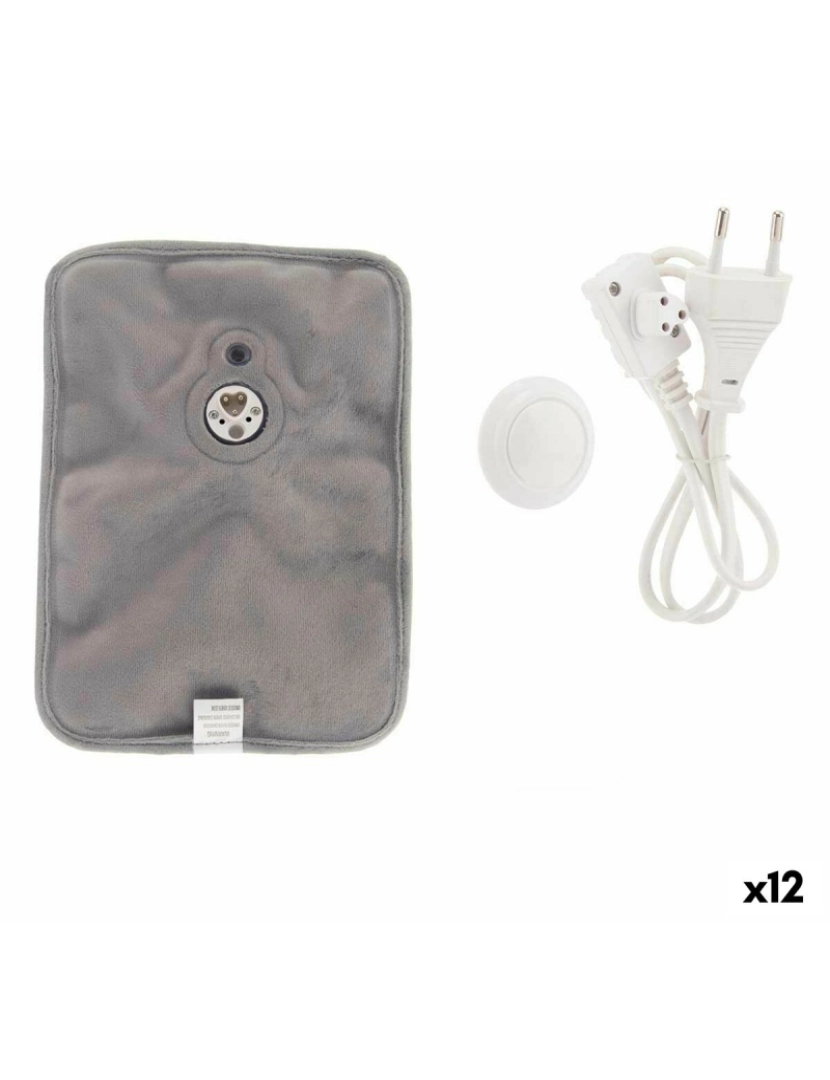 Gift Decor - Saco de Água Quente Elétrico Mãos Cinzento Plástico 380 W Veludo (12 Unidades)