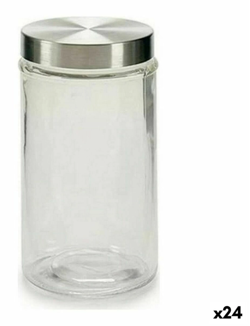 Vivalto - Bote Cristal Prateado Transparente Alumínio (1 L) (24 Unidades)