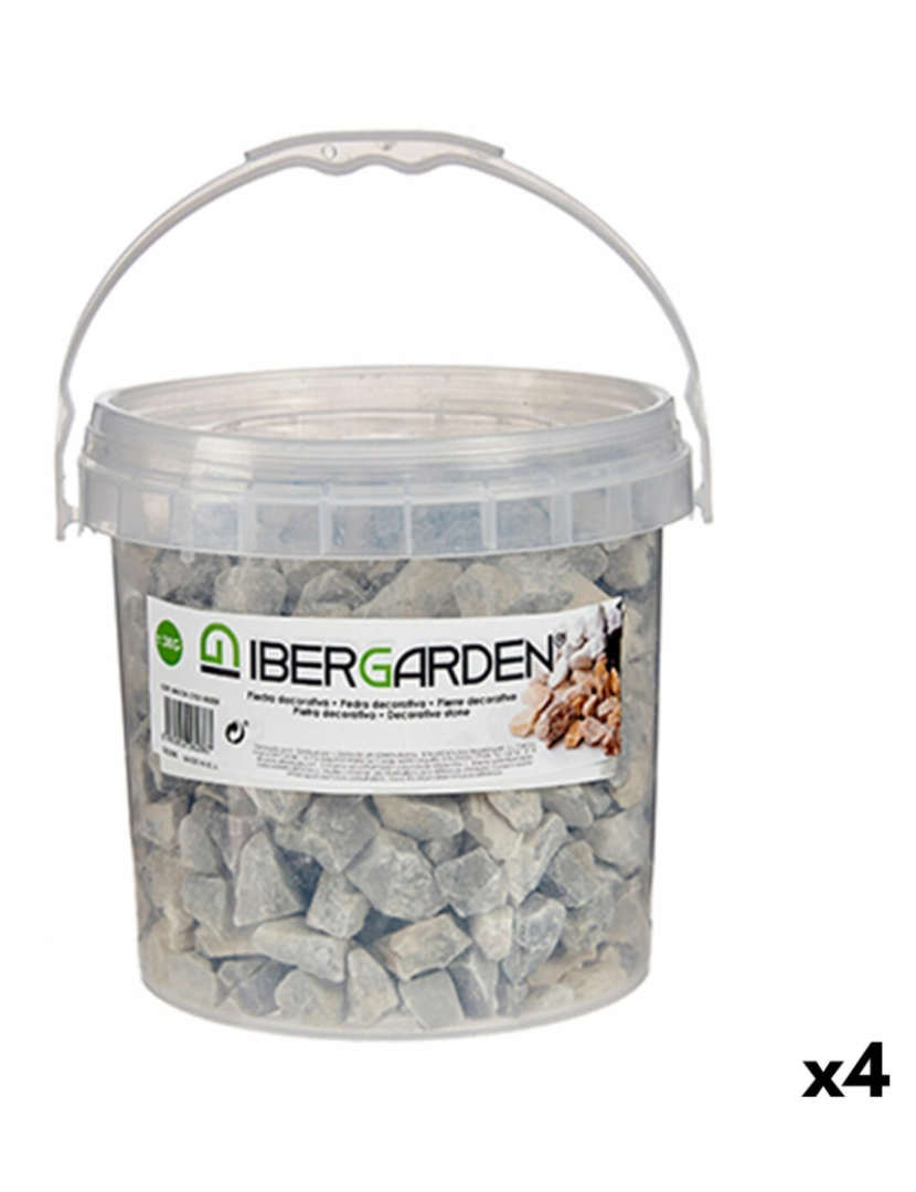 Ibergarden - Pedras Decorativas 3 Kg Cinzento claro (4 Unidades)