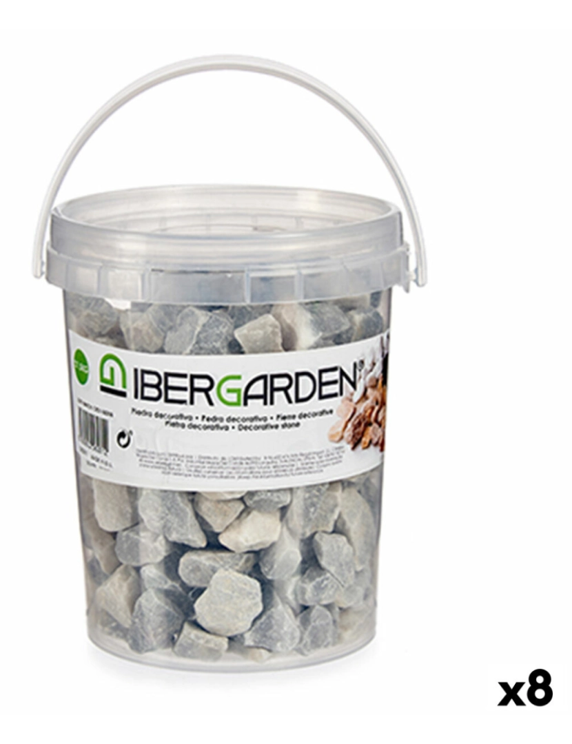 Ibergarden - Pedras Decorativas 1,5 Kg Cinzento claro (8 Unidades)