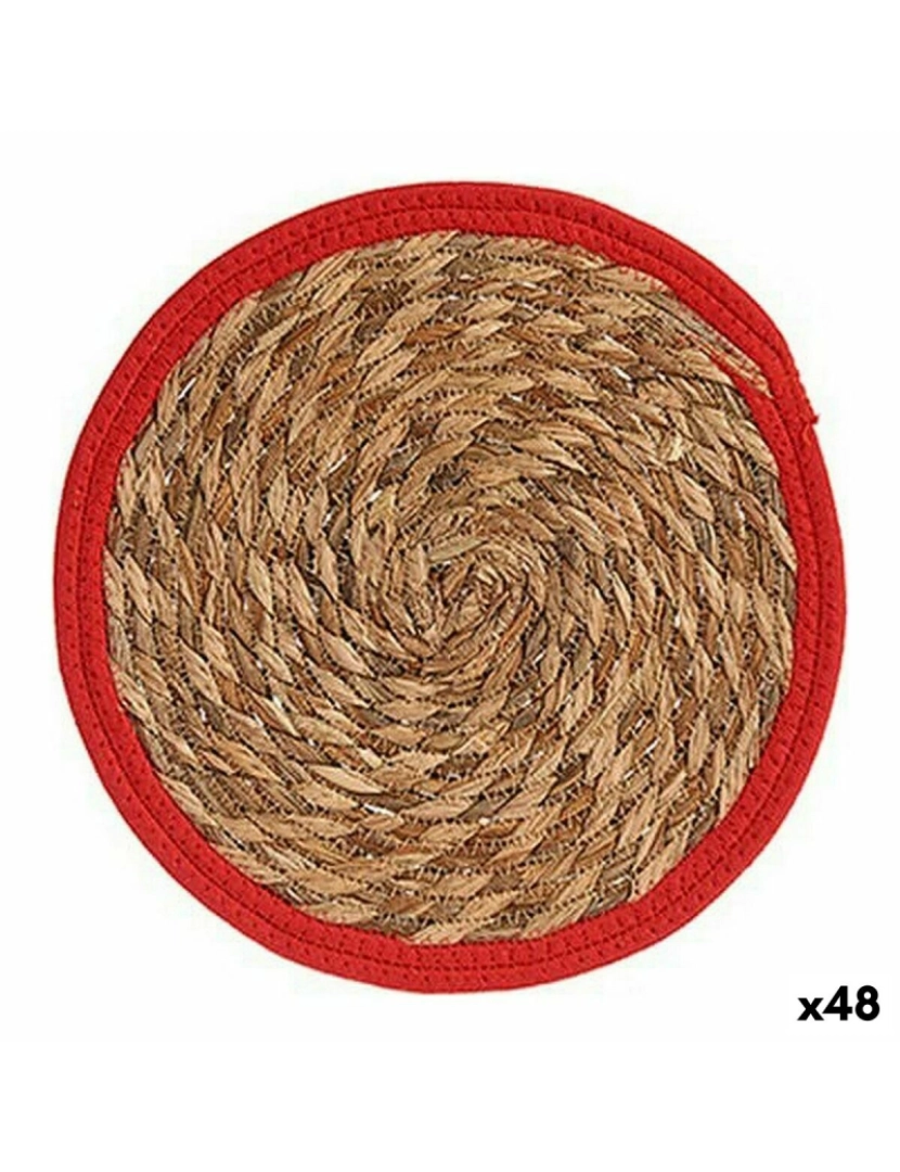 imagem de Individuais Natural Vermelho Fibra natural (30 x 1 x 30 cm) (48 Unidades)1