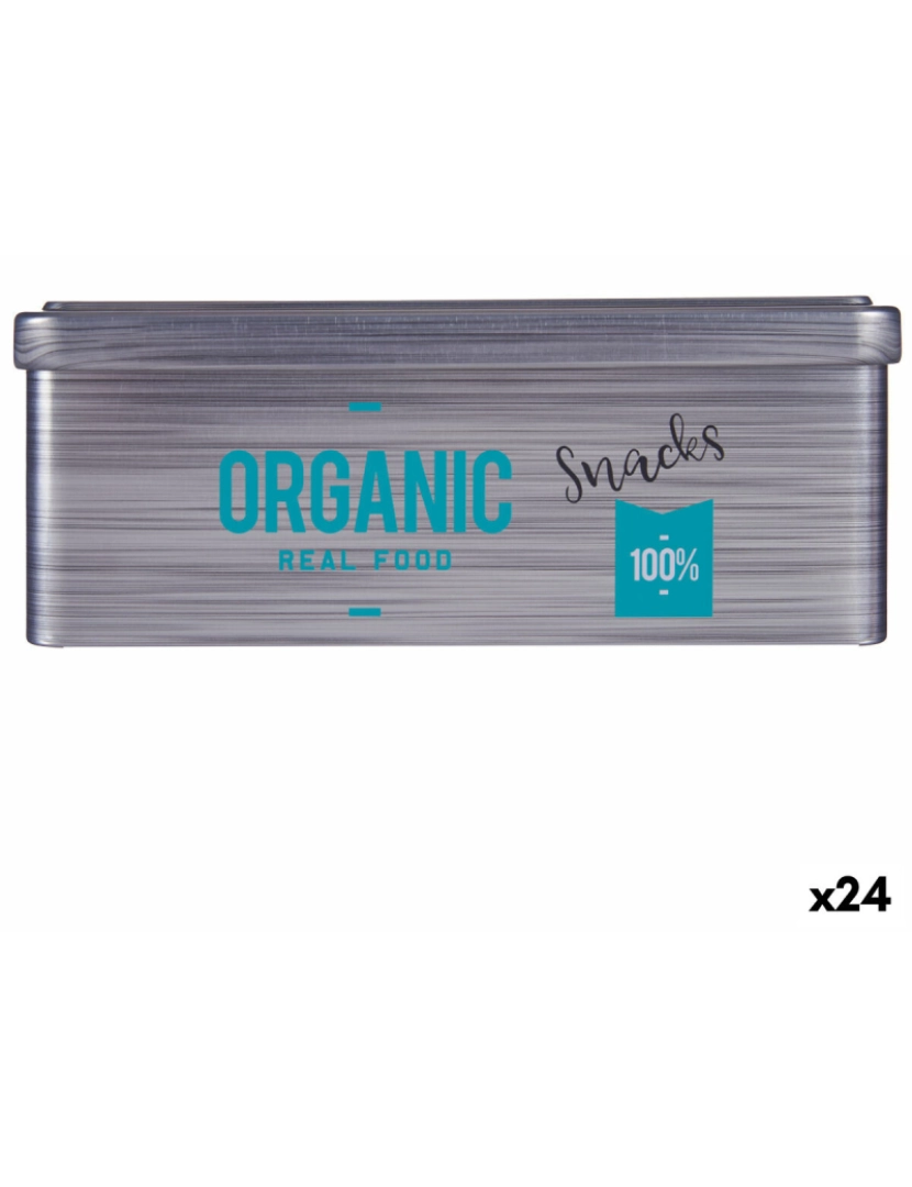 imagem de Bote Organic Snacks Cinzento Folha de Flandres (11 x 7,1 x 18 cm) (24 Unidades)1