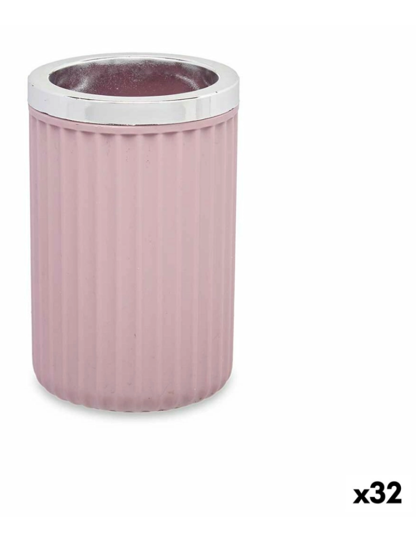 Berilo - Copo Suporte para a escova de Dentes Cor de Rosa Plástico 32 Unidades (7,5 x 11,5 x 7,5 cm)