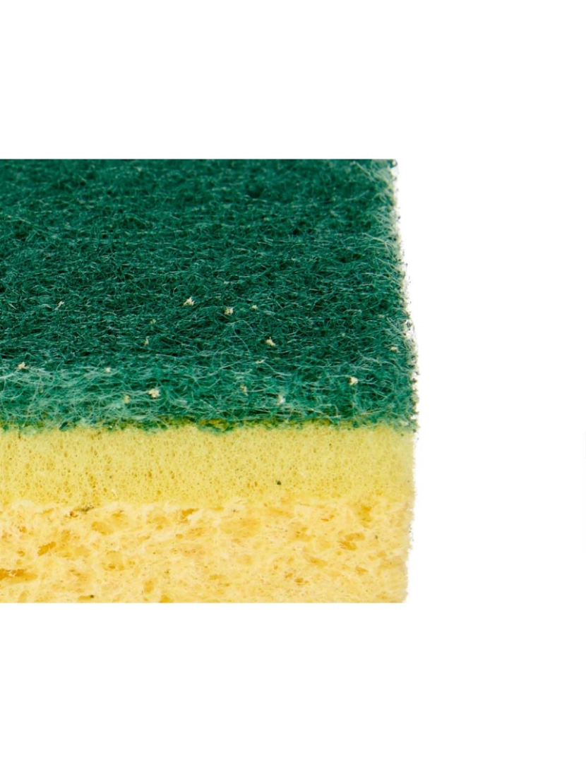imagem de Conjunto de esfregões Verde Amarelo Cellulose Fibra abrasiva (10,5 X 6,7 X 2,5 cm) (26 Unidades)3