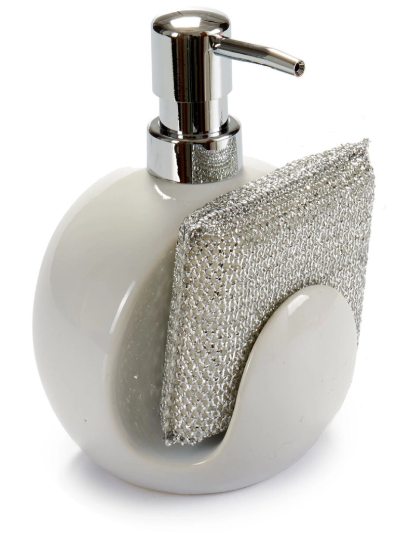 imagem de Dispensador de detergente 2 em 1 para lava-louça Branco Cerâmica 400 ml 9,5 x 15,5 x 11,5 cm (12 Unidades)2