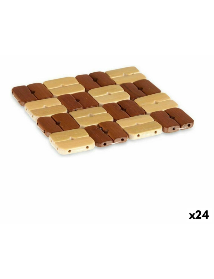 Kinvara - Individuais Conjunto Quadrado Bambu Castanho 13 x 2 x 13 cm (24 Unidades)