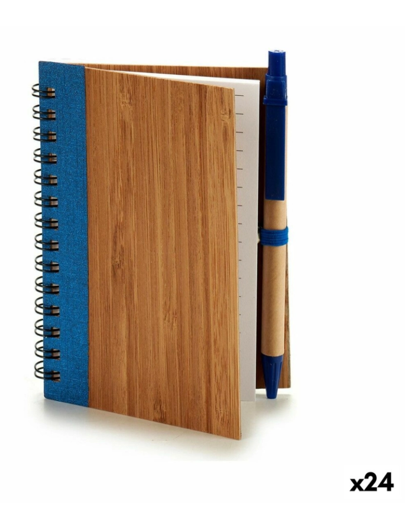 imagem de Caderno de Argolas com Caneta Bambu 1 x 13 x 10,5 cm (24 Unidades)1