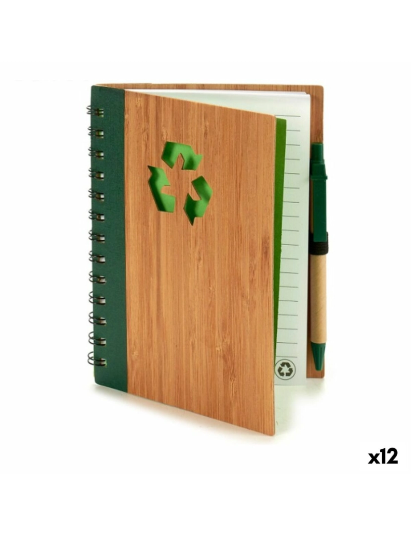 Pincello - Caderno de Argolas com Caneta Bambu 1 x 18 x 14 cm (12 Unidades)