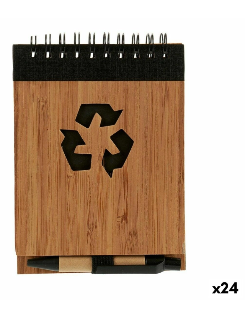 Pincello - Caderno de Argolas com Caneta Bambu 1 x 10 x 13 cm (24 Unidades)