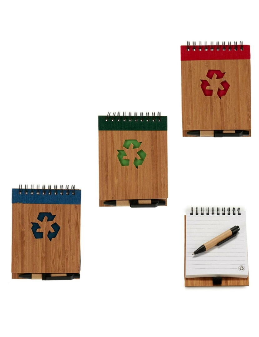 imagem de Caderno de Argolas com Caneta Bambu 1 x 10 x 13 cm (24 Unidades)3