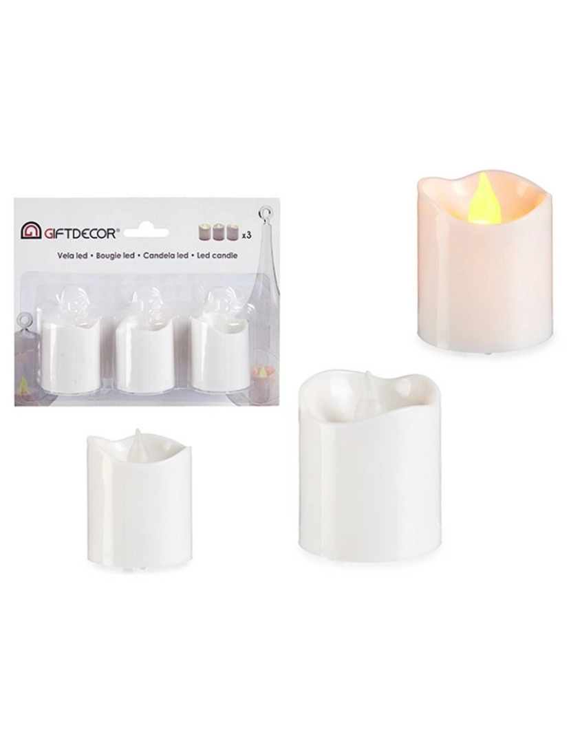 imagem de Conjunto de Velas 3,7 x 3,7 x 5 cm Branco (12 Unidades)2