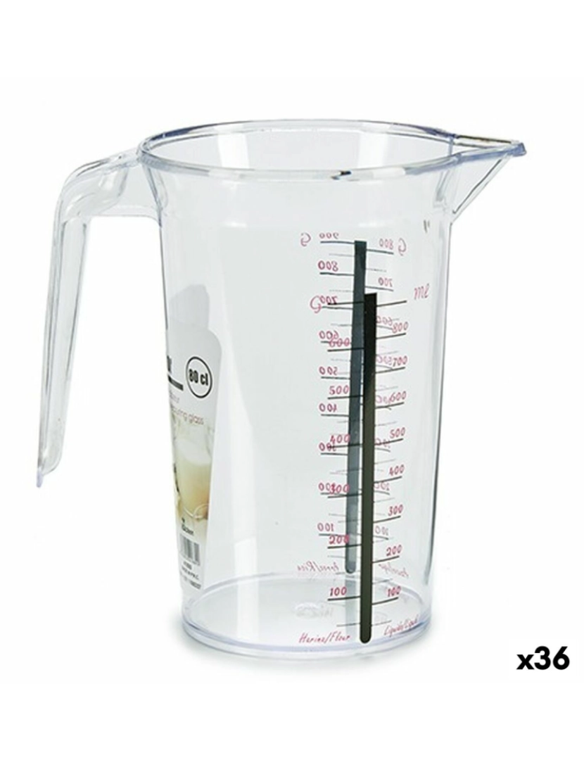 Bigbuy Home - Jarra Medidora Plástico 800 ml (36 Unidades)