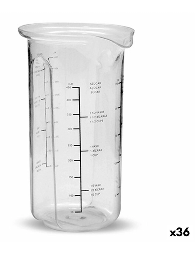 Bigbuy Home - Copo medidor Plástico 500 ml (36 Unidades)
