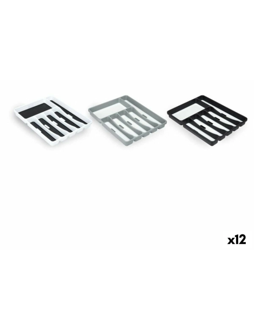 Kinvara - Organizador de Talheres Polipropileno 32,5 x 4,5 x 40,5 cm (12 Unidades)