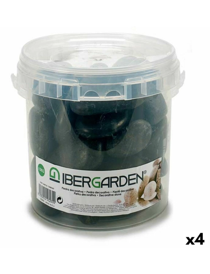 Ibergarden - Pedras Decorativas Grande Preto 3 Kg (4 Unidades)