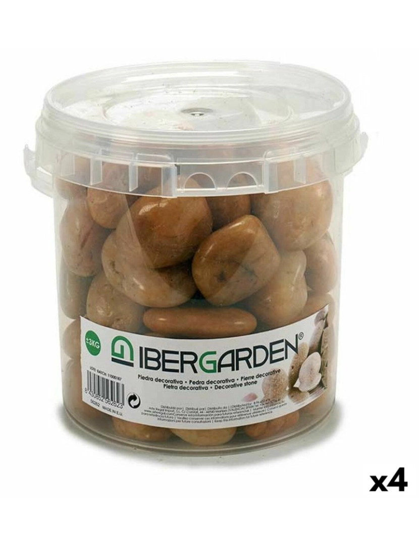 Ibergarden - Pedras Decorativas Grande Castanho 3 Kg (4 Unidades)