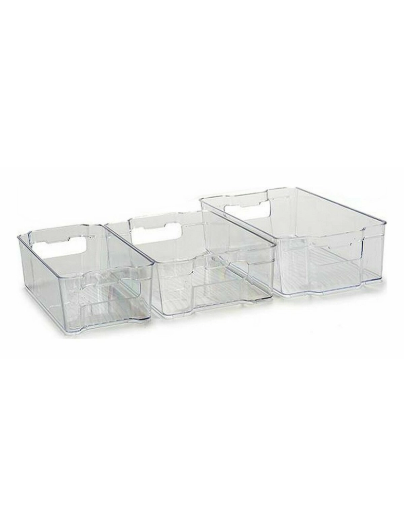 imagem de Conjunto de bandejas de organização Geladeira 3 Peças Transparente Plástico (4 Unidades)2