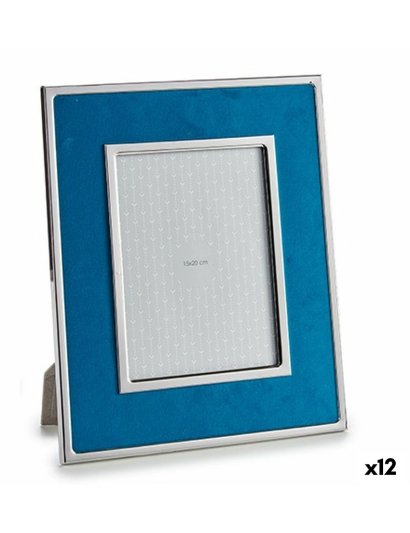 Gift Decor - Moldura de Fotos Azul Veludo 1 x 30,8 x 25,8 cm (12 Unidades)