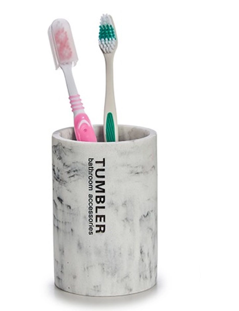 imagem de Suporte para a escova de Dentes Tumbler Branco Resina 7,5 x 10,2 x 7,5 cm (12 Unidades)2