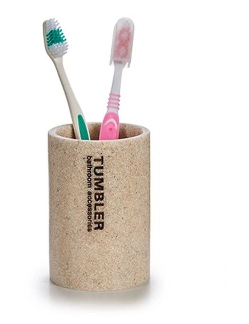 imagem de Suporte para a escova de Dentes Tumbler Bege Resina 7,5 x 10,5 x 7,5 cm (12 Unidades)2