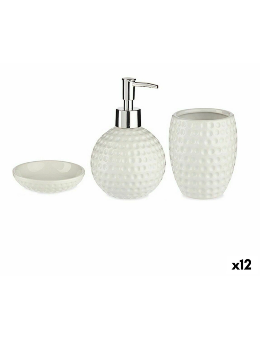 Berilo - Conjunto de Banho Branco Cerâmica (12 Unidades)