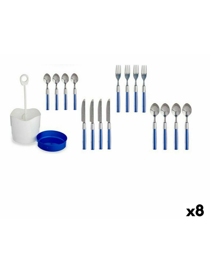 Kinvara - Conjunto de Talheres Azul Aço inoxidável (8 Unidades)