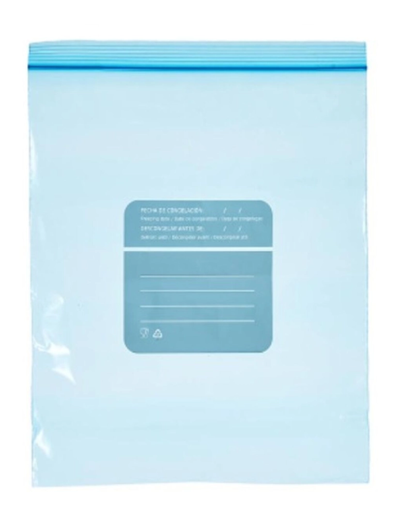 imagem de Conjunto de Sacos Reutilizáveis para Alimentos ziplock 25 x 30 cm Azul Polietileno 3 L (20 Unidades)3