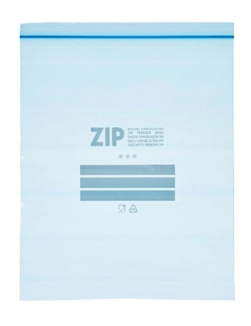 imagem de Conjunto de Sacos Reutilizáveis para Alimentos ziplock 30 x 40 cm Azul Polietileno 7 L (12 Unidades)3