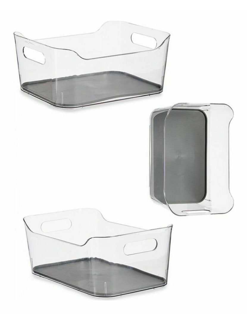 imagem de Organizador de Gavetas Plástico reciclado Cinzento 17 x 10,5 x 24,5 cm (12 Unidades)2