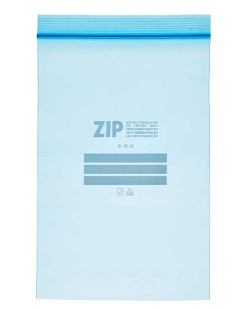 imagem de Conjunto de Sacos Reutilizáveis para Alimentos ziplock 17 x 25 cm Azul Polietileno (20 Unidades)3