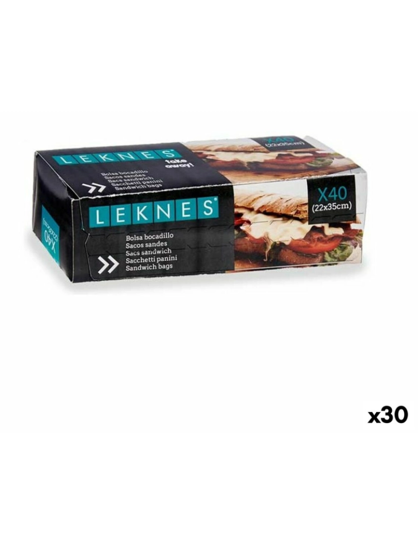 Leknes - Conjunto de Sacos Reutilizáveis para Alimentos 22 x 35 cm Polietileno (30 Unidades)