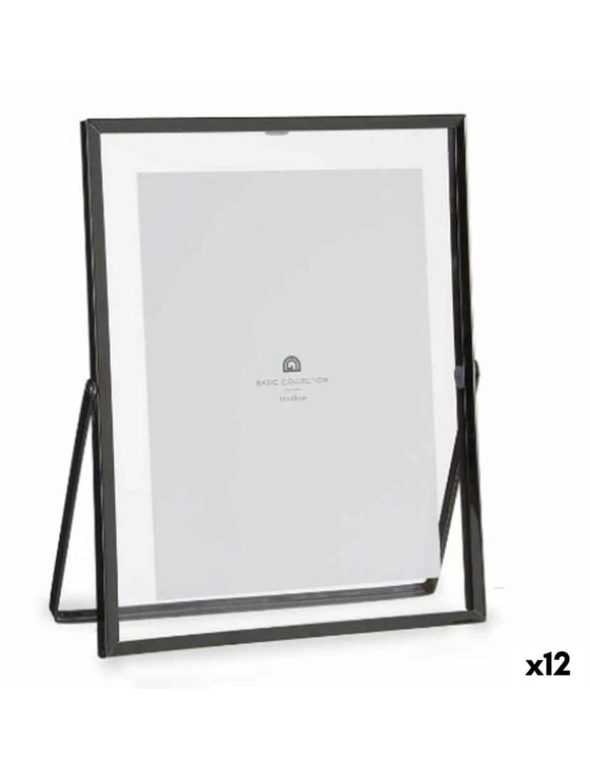 Gift Decor - Moldura de Fotos Preto Metal Vidro Plástico 20,5 x 1 x 25,2 cm (12 Unidades)