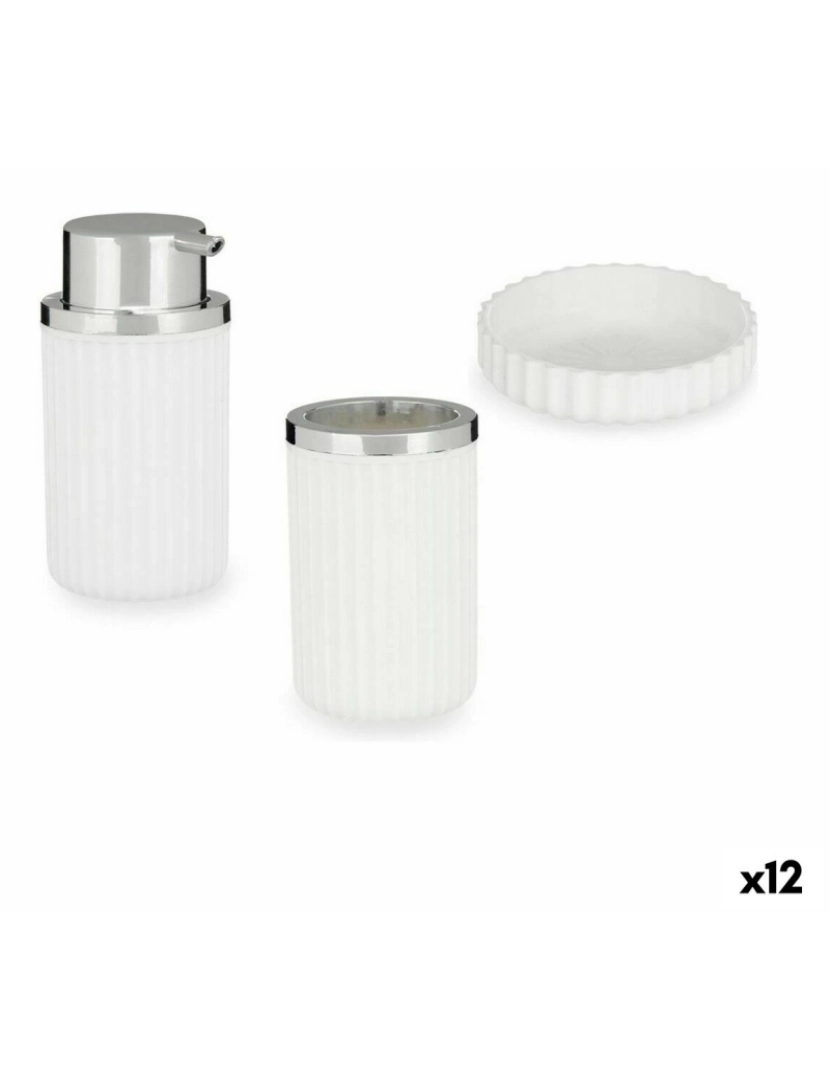 Berilo - Conjunto de Banho Branco Plástico (12 Unidades)