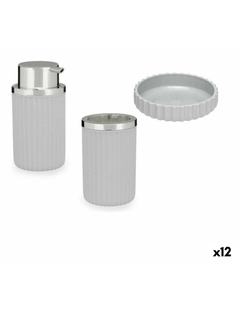 Berilo - Conjunto de Banho Cinzento Plástico (12 Unidades)