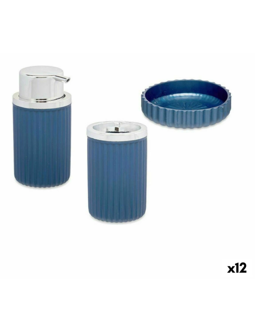Berilo - Conjunto de Banho Azul Plástico (12 Unidades)
