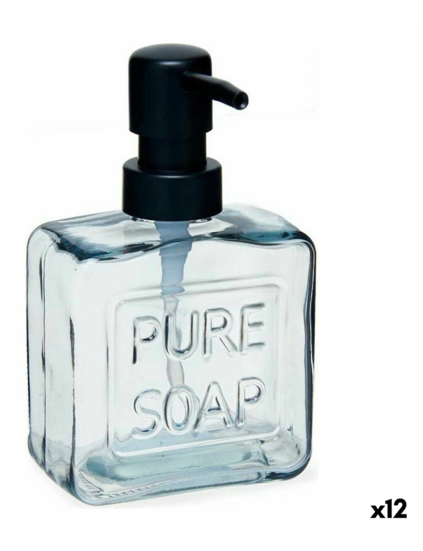 imagem de Dispensador de Sabão Pure Soap 250 ml Cristal Preto Plástico (12 Unidades)1