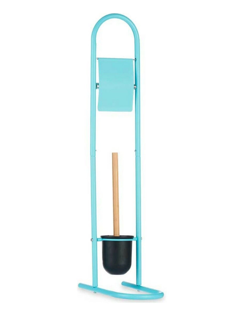 imagem de Porta-Rolos de Papel Higiénico com Suporte para o Piaçaba 16 x 28,5 x 80,8 cm Azul Metal Plástico Bambu (4 Unidades)2