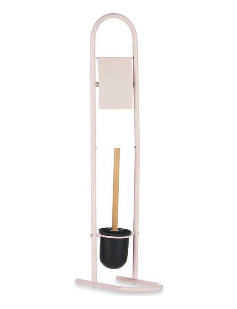 imagem de Porta-Rolos de Papel Higiénico com Suporte para o Piaçaba 16 x 28,5 x 80,8 cm Cor de Rosa Metal Plástico Bambu (4 Unidades)2