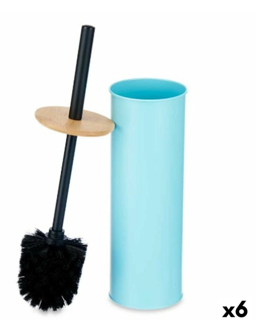 Berilo - Piaçaba Azul Metal Bambu Plástico 9,5 X 27 X 9,5 cm (6 Unidades)