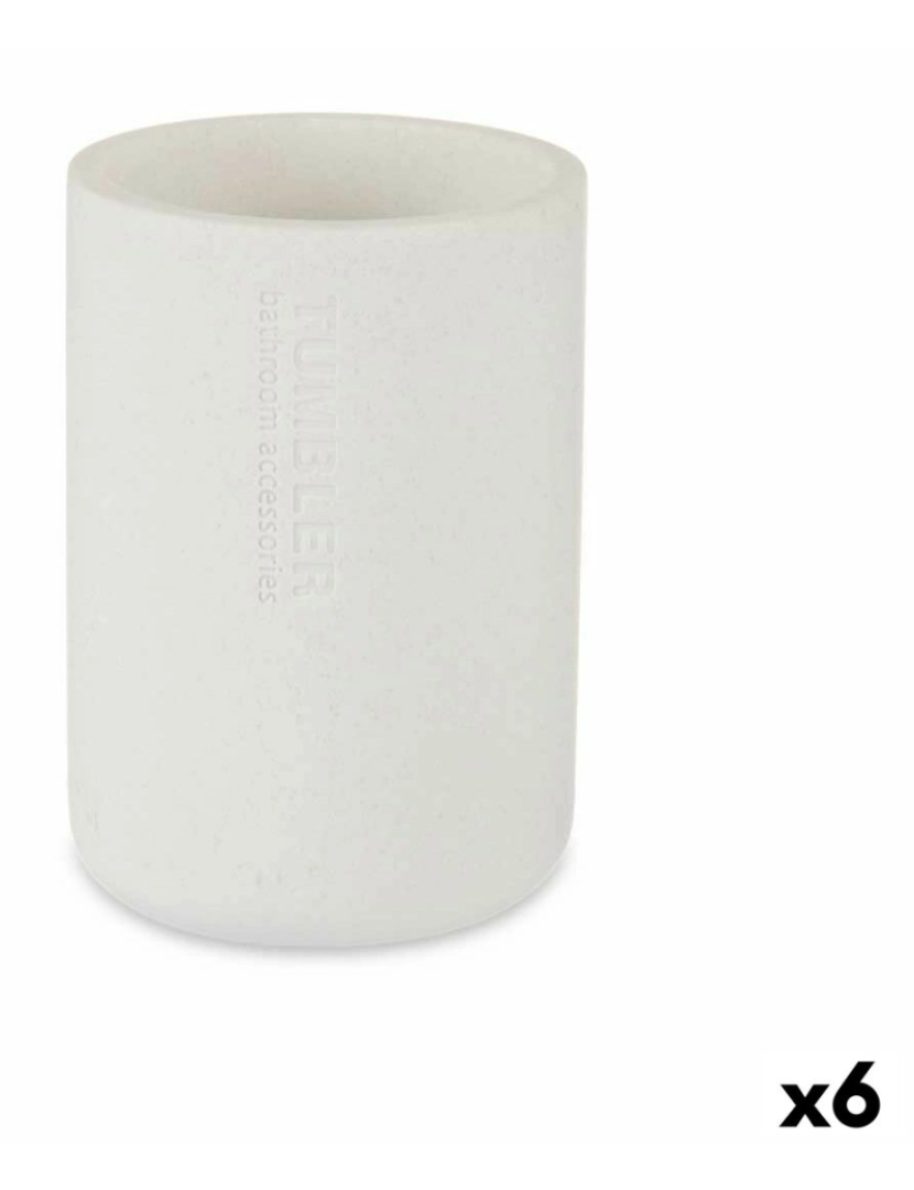 Berilo - Suporte para a escova de Dentes Branco Resina 7,8 x 10,5 x 7,8 cm (6 Unidades)
