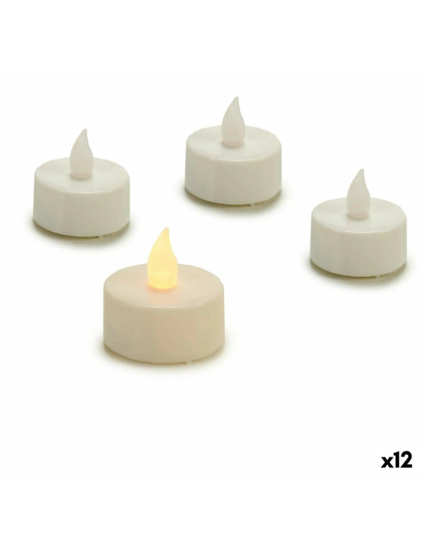Gift Decor - Conjunto de Velas LED Branco 4 x 4 x 3,7 cm (12 Unidades)