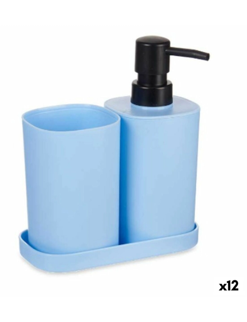 Berilo - Conjunto de Banho Azul Preto Polipropileno (12 Unidades)
