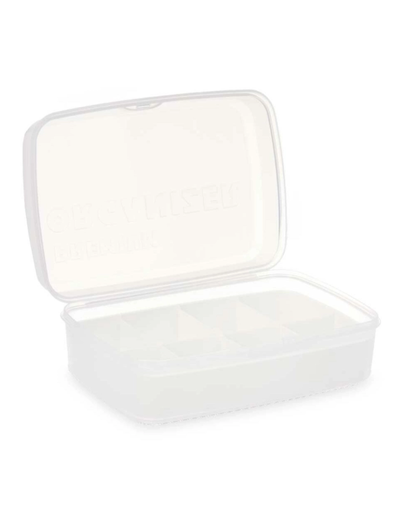 imagem de Caixa de Armazenagem com Tampa Branco Transparente Plástico 21,5 x 8,5 x 15 cm (12 Unidades)2