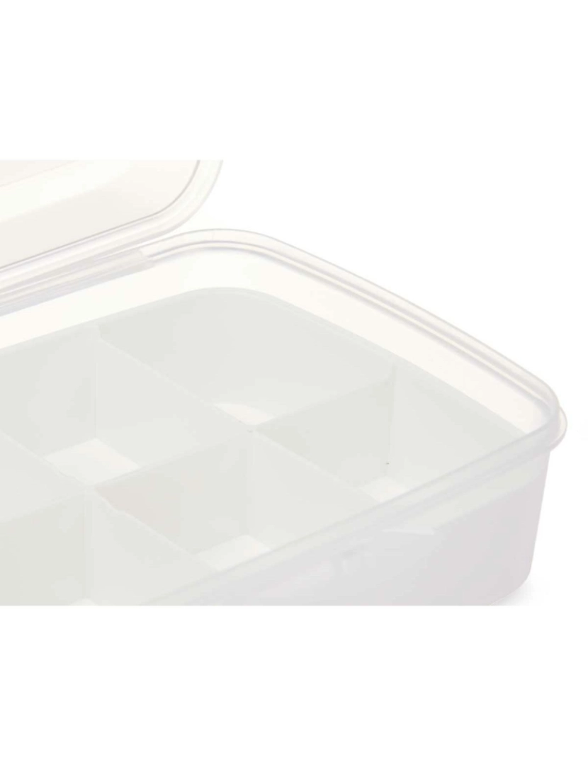imagem de Caixa de Armazenagem com Tampa Branco Transparente Plástico 21,5 x 8,5 x 15 cm (12 Unidades)4