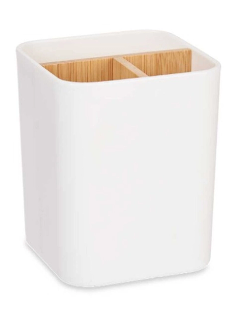 imagem de Suporte para a escova de Dentes Branco Bambu Polipropileno 9 x 11 x 9 cm (6 Unidades)2