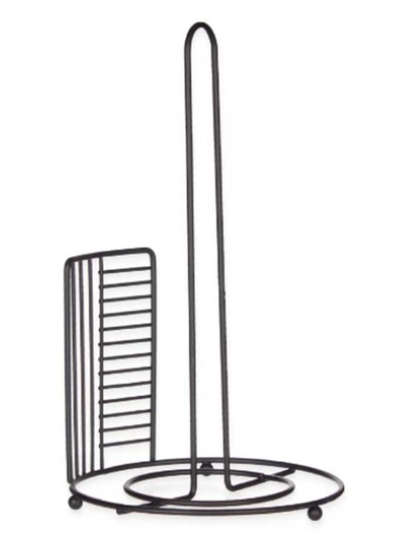 imagem de Suporte para Rolos de Papel de Cozinha Preto Metal 18,5 x 31,5 x 18,5 cm (6 Unidades)2