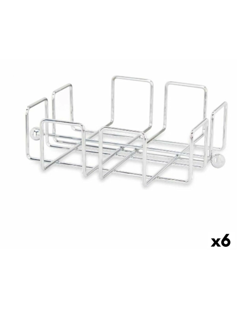 Kinvara - Porta-guardanapos Prateado Metal 19,3 x 6,5 x 19,3 cm (6 Unidades)