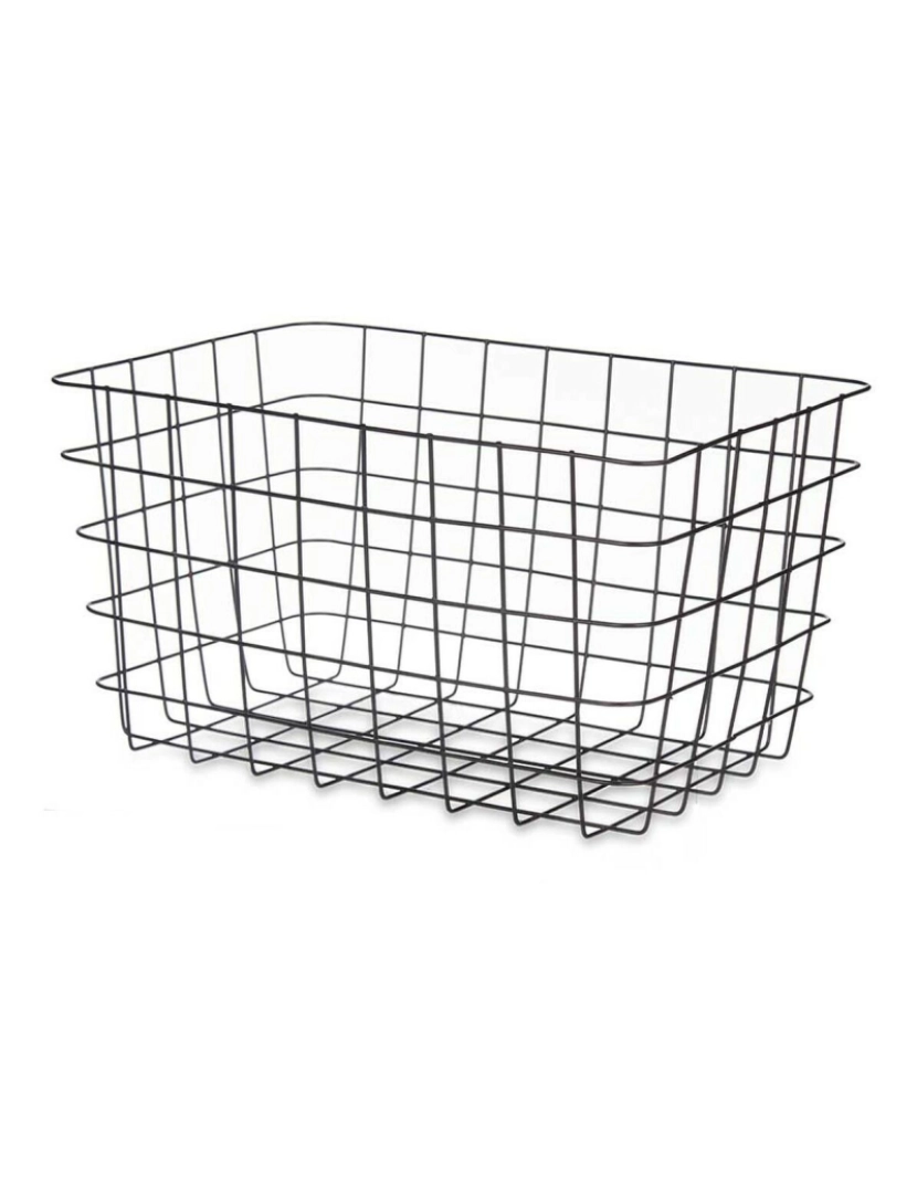 imagem de Cesta Multiusos Retangular Preto Metal 38,5 x 20,5 x 28 cm (6 Unidades)2